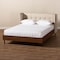Baxton Studio Catarina Beige Upholstered Walnut Finished Queen Size Platform Bed 159-9575 - alternate 9